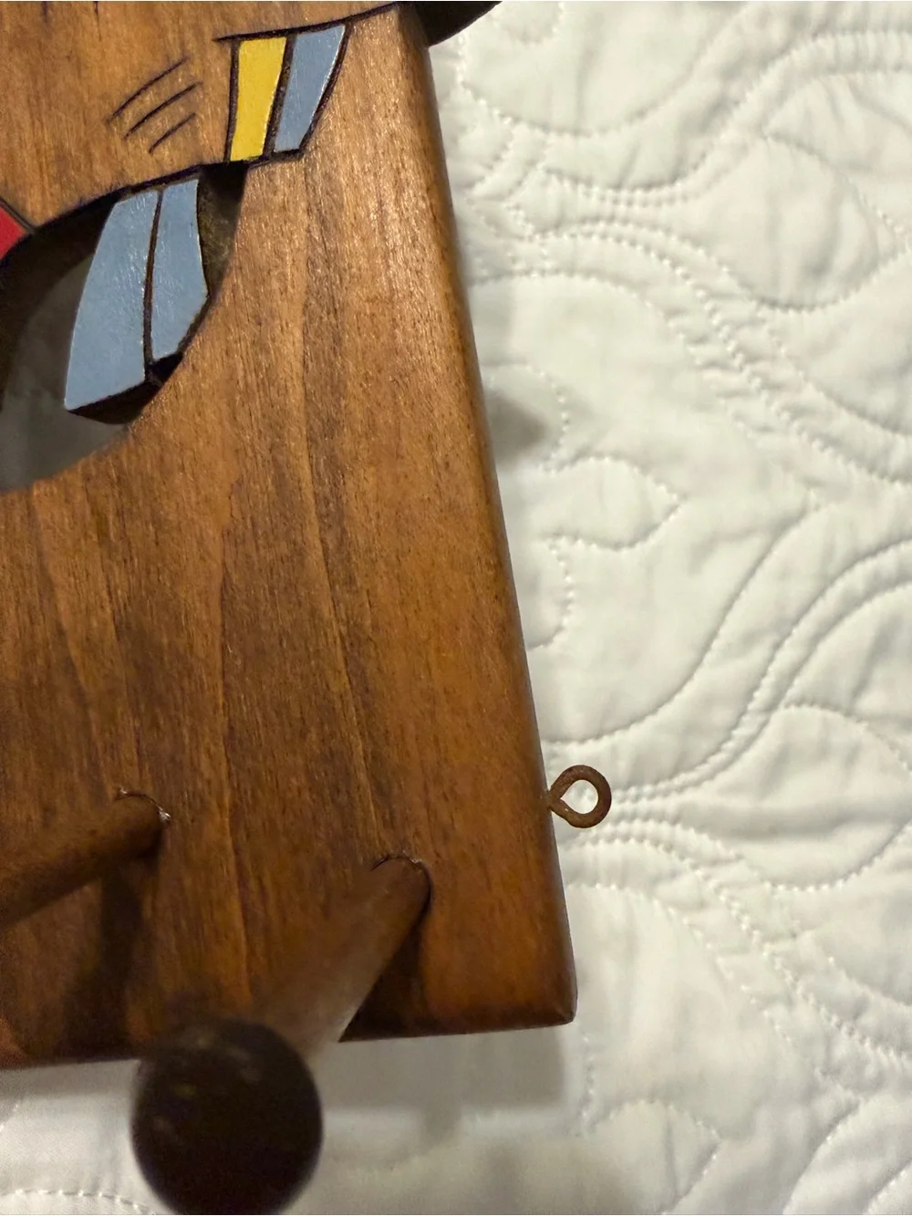 Vintage Wooden Scottish Dog Wall Hook - Belt/Tie Organizer-